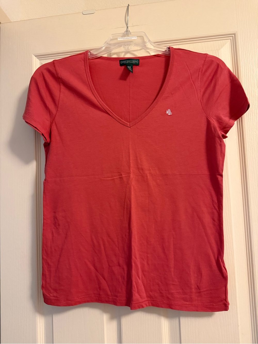Polo by Ralph Lauren Coral V-Neck Short Sleeve Tee